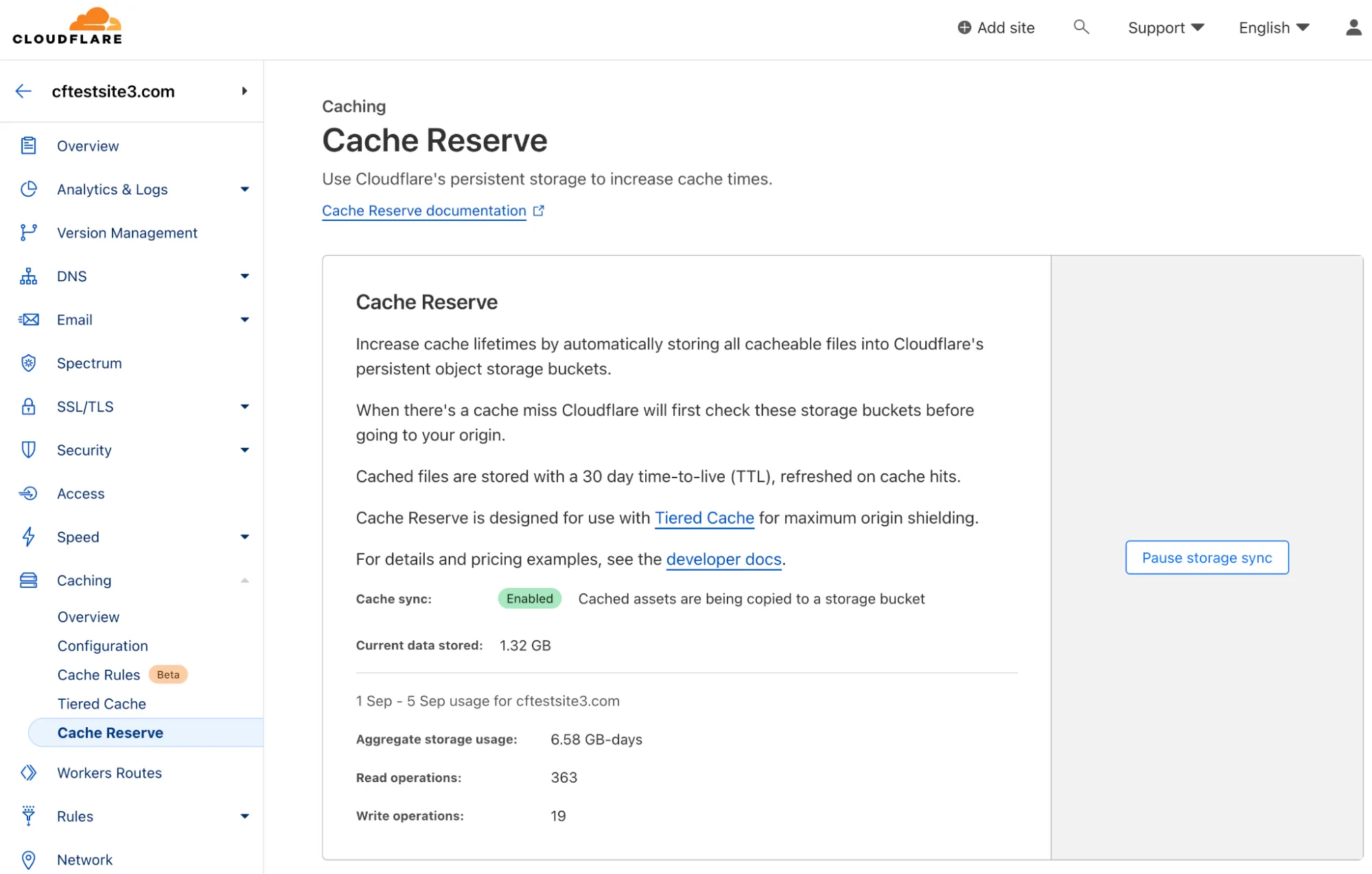 Figure 27 : Cloudflare Cache Reserve. Cloudflare provides one-click enablement of Cache Reserve which provides persistent object storage for CDN to cut down on egress fees charged by many cloud providers.